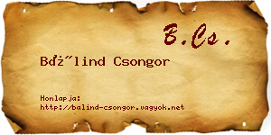 Bálind Csongor névjegykártya