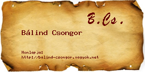 Bálind Csongor névjegykártya